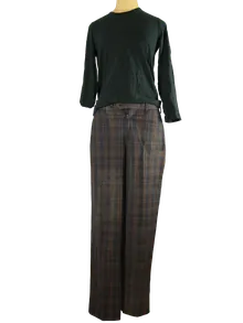 Prada Karierte Hose Damen Braun