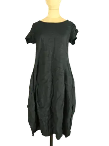 Rundholz Ballonkleid Damen Schwarz