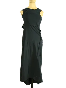 Y-3 Asymmetrisches Maxikleid Damen Schwarz
